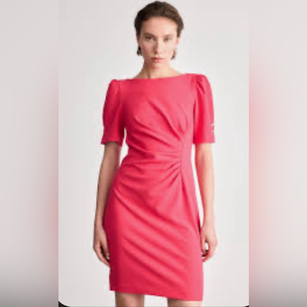 Calvin Klein Women’s Size 2 Pink Ruched Sheath Dress | EUC